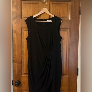 Calvin Klein Elegant Black Midi “Little Black Dress” Dress
